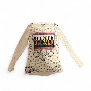 Girls Outfit Blessed long sleeve top with Tan leggings size 10y and 10-12